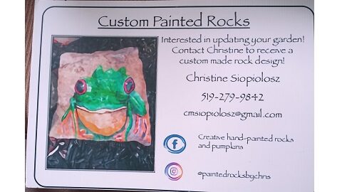 Creative hand-painted rocks and pumpkins